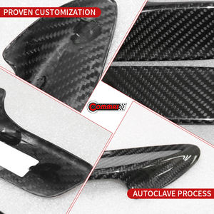 Manijas de puerta laterales de fibra de carbono seca estilo OEM para Ferrari 488, piezas de carrocería para automóviles - Product Image 3