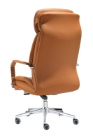 Chaise de bureau pivotante moderne, dossier haut, en cuir PU, chaise de patron avec hauteur réglable, structure en bois durable pour bureau à domicile