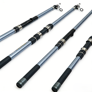 Canne à pêche télescopique en fibre de carbone ultra-lourde, action extra rapide, guides en céramique, poignée en EVA, 4 brins, pour la pêche en eau salée au bar. - Product Image 1