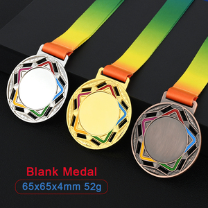 Médailles de compétition sportive en métal vierge, vente en gros, or et argent, faites votre propre médaille personnalisée avec <span class=keywords><strong>ruban</strong></span>, Offre Spéciale - Product Image 2