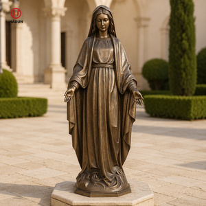 Statue en bronze de <span class=keywords><strong>l</strong></span>'Annonciation, taille réelle, Archange <span class=keywords><strong>Gabriel</strong></span> et Vierge Marie aux mains jointes en prière, groupe de deux figures, décoration de jardin - Product Image 6