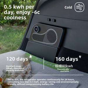 Réfrigérateur de voiture <span class=keywords><strong>12V</strong></span> DC OLIVER spécifique au Model Y, avec compresseur Temai Glacier, mini-congélateur pour une conservation des aliments pendant 24 heures - Product Image 1