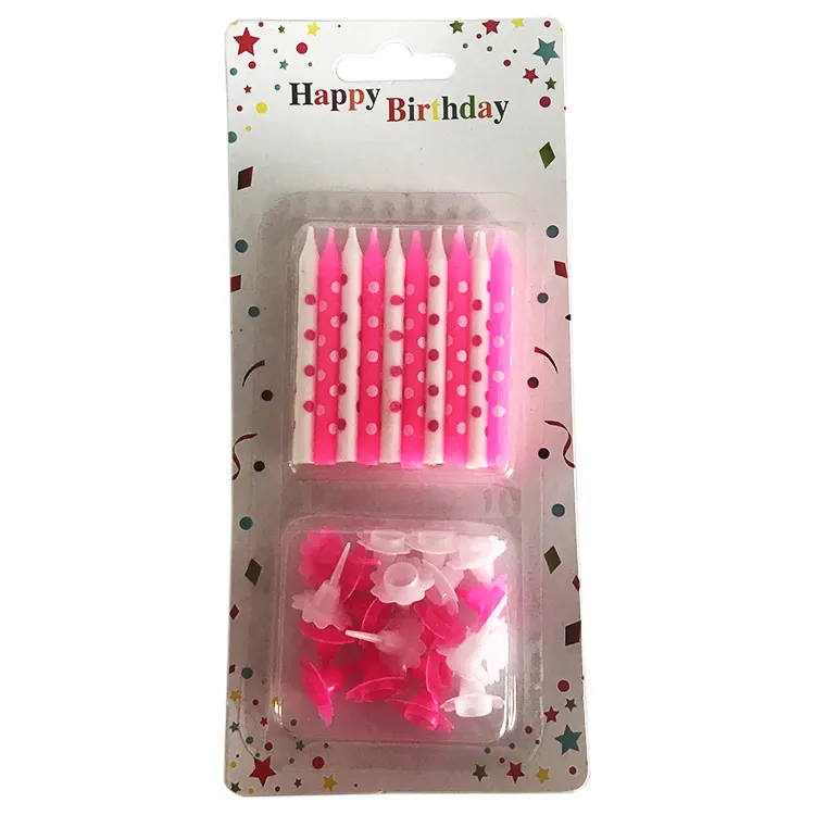 Bougies auriculaires avec imprimés de points, de haute qualité, d'usine, nouvelles bougies d'anniversaire pour gâteau