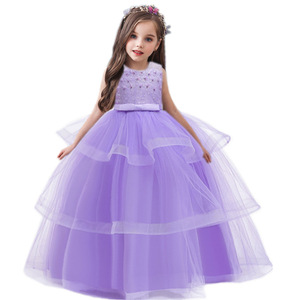 2021 wholesale child ball gown summer dress beautiful flower girl wedding party dresses - Product Image 3