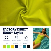 Tissu en nylon et élasthanne pour vêtements de bain, tricot doux et agréable pour la peau, 87% polyester, 13% élasthanne