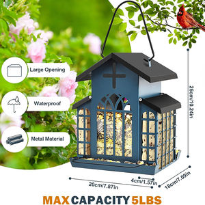 5lb चर्च के वेदरप्रूफ सूट फीडर्स का उपयोग करना आसान है, जो धातु पक्षी फीडर फांसी स्टेशन के लिए - Product Image 2