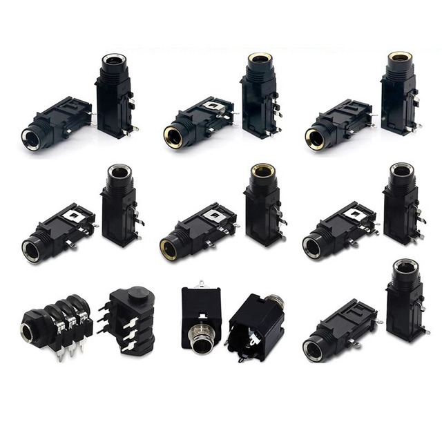 3-Pin 6.35mm 1/4 Inch Female Stereo Audio Jack Panel Mount Microphone Connector Adapter with Brass Contacts and ABS Housing