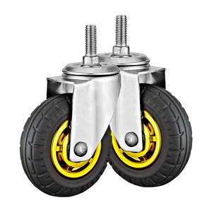 3 "4" 5 "Gewindes tiel Total <span class=keywords><strong>Lock</strong></span> Caster PP Core Gummi Edelstahl räder - Product Image 6