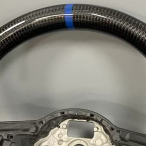 Volant en cuir carbone bleu personnalisé pour Volkswagen Polo MK7 Passat Golf 4 5 6 7 8 GTI <span class=keywords><strong>R</strong></span> <span class=keywords><strong>Line</strong></span> MK5 MK6 MK7 MK8 - Product Image 4