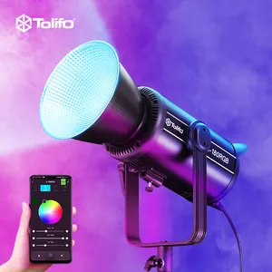 TOLIFO X-180RGB LED daya AC dua warna, lampu Mono fotografi RGB aplikasi Studio Video DMX 180W pencahayaan film langsung profesional