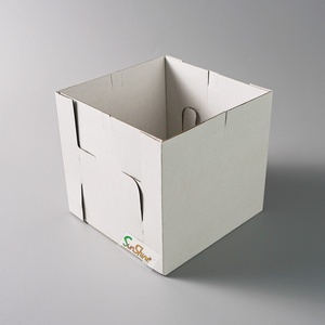 Sunshine Custom Design Tall White Large Corrugated Cake <b>Box</b> With Window 10x10x8" White Bakery <b>Box</b> - Product Image 3