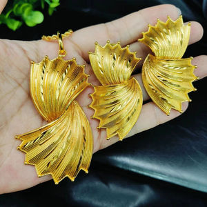 Sunnice fabbrica all'ingrosso mideast Dubai da sposa 24K gioielli in oro 2 in1 ciondolo orecchino Set stile diverso gioielleria alla rinfusa - Product Image 4