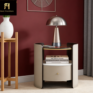 <span class=keywords><strong>Table</strong></span> <span class=keywords><strong>de</strong></span> <span class=keywords><strong>chevet</strong></span> en bois post-moderne créative, style nordique minimaliste, avec un seul tiroir et des éléments métalliques - Product Image 4