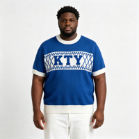 Pulls pour hommes en tricot personnalisé, style urbain américain, chauds pour l'hiver, pull épais, t-shirt à manches courtes, tricot décontracté