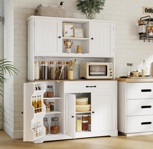Armoire de rangement de cuisine avec comptoir, armoire de rangement haute de 67,7 pouces pour salle à manger et salle d'artisanat - Product Image 3