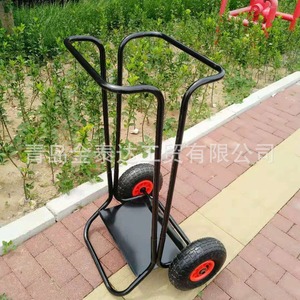 Chariot à main à 2 roues en fer noir, véhicule utilitaire léger et portable pour usage extérieur - Product Image 1