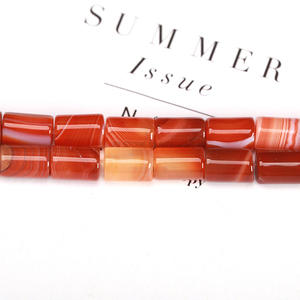 الحجر الطبيعي والمجوهرات أنبوب أشكال الأحجار الكريمة برميل الشكل العقيق طويلة العقيق فضفاض الخرز برميل - Product Image 3