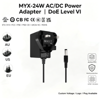 Adaptateur d'alimentation réglable MYIXI DC 12V 2A 16.8V 1.42A certifié pour mini-réfrigérateurs, aquariums, éclairage LED