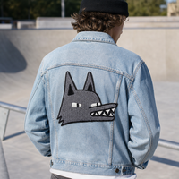 Patch brodé personnalisé tête de loup furieux, motif animal, à thermocoller, pour veste, sac à dos, sac, artisanat DIY
