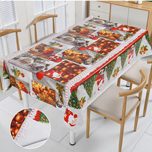 ผ้าปูโต๊ะพีวีซีลายคริสต์มาส พิมพ์ลายด้านหลังด้วยผ้าไม่ถักทอ สำหรับตกแต่งคริสต์มาส - Product Image 1