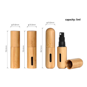 Mini Atomizador <span class=keywords><strong>de</strong></span> Perfume Recargable <span class=keywords><strong>de</strong></span> 5 ml, Botella Portátil <span class=keywords><strong>de</strong></span> Bambú Ecológica con Bomba <span class=keywords><strong>de</strong></span> Recarga - Product Image 5