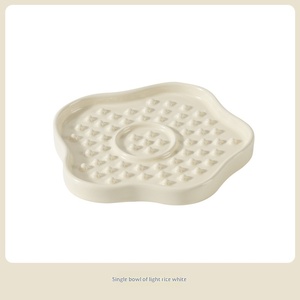 Assiettes à lécher anti-étouffement en céramique pour chats et chiens, bol à lécher en forme de fleur pour chats, chiens et <span class=keywords><strong>animaux</strong></span> - Product Image 6