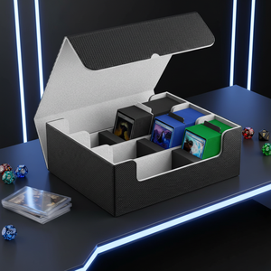   Caja de Almacenamiento de Cartas de Juego de Gran Tamaño, con Esquinas Cuadradas, Impermeable, de Cuero PU y Franela, para Mazos de Cartas Yugioh - Product Image 1