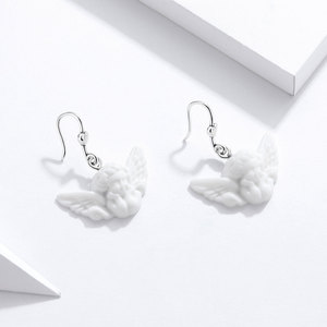 Nouveau Style Boucles <span class=keywords><strong>D</strong></span>'oreilles 925 En Argent Sterling <span class=keywords><strong>Ange</strong></span> Gardien Aile Boucles <span class=keywords><strong>D</strong></span>'oreilles Pour Les Filles - Product Image 4