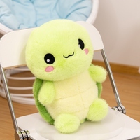 Boneka Kura-Kura Hijau Lembut Kawaii, Mainan Hewan Kura-Kura Isi Dakron Super Lembut, Bantal Rumah Lucu, Hadiah Ulang Tahun untuk Anak-Anak