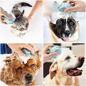 Silicone Pet <b>Bath</b> Brush <b>Dog</b> Spa Massage Comb <b>Dogs</b> Cats Shower Hair Grooming Combs <b>Dog</b> Cleaning Brush Pet Supplies - Product Image 3