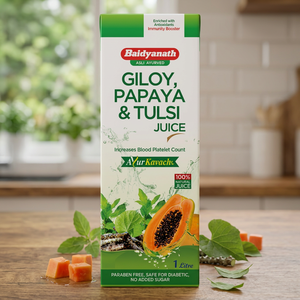 Extracto Herbal Prensado en Frío de Baidyanath de Hoja de Papaya y Tulsi en Botella Líquida para Mejorar la Salud y la Inmunidad - Product Image 3