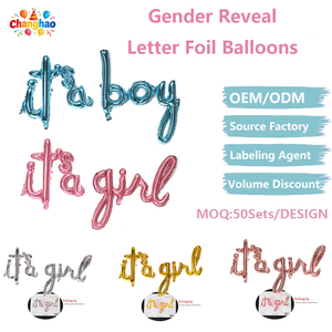 Ballons en feuille d'or rose en gros, lettres minuscules en une seule pièce, « <span class=keywords><strong>C</strong></span>'<span class=keywords><strong>est</strong></span> un garçon » / « <span class=keywords><strong>C</strong></span>'<span class=keywords><strong>est</strong></span> une fille », pour la décoration de fête de révélation du sexe - Product Image 1