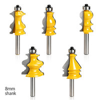 Juego de 5 fresas para molduras de madera de 8 mm de vástago, cortadores de perfil para pasamanos y cantos de gabinetes, venta directa de fábrica Joseph