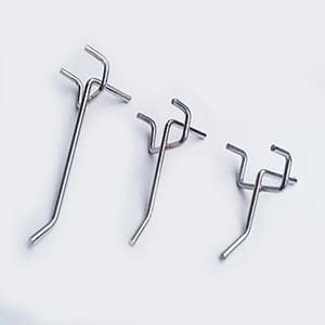Ganchos de exhibición de tablero de metal resistente directo de fábrica con cromado ajustable para artículos colgantes - Product Image 5