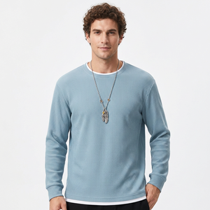 Suéter Informal de Punto Holgado para Hombre, Cuello Redondo, Color Sólido, para Otoño - Product Image 5