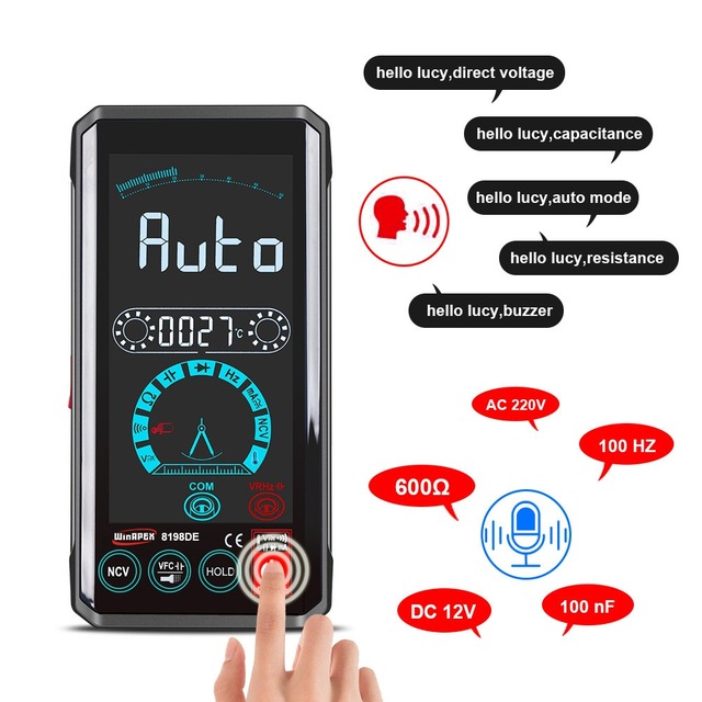 WinAPEX Voice Control Digital Multimeter Touch Button Digital Multimeter Frequency Conversion Measurement Multimeter Digital
