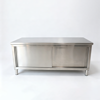 Table de travail en acier inoxydable avec étagère inférieure, assemblée, robuste, pour la cuisine des restaurants, la préparation des aliments