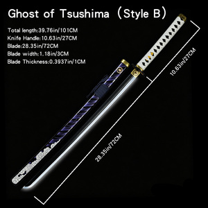 Luce LED da 101 cm <span class=keywords><strong>Ghost</strong></span> of <span class=keywords><strong>Tsushima</strong></span>, Arma Giocattolo per Cosplay, Materiale PC e ABS - Product Image 3