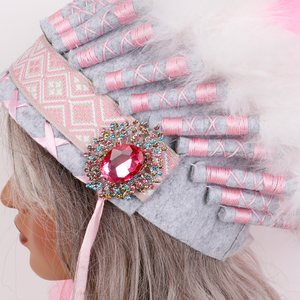 Tocado Indio de Plumas de Pollo Auténticas para <span class=keywords><strong>Mujer</strong></span> Adulta, <span class=keywords><strong>Disfraz</strong></span> de Halloween, Accesorio de Cosplay, Color Personalizado, Talla Personalizada, Cómodo - Product Image 5