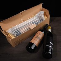 Lot de 20 protections gonflables pour bouteilles de vin en plastique – Sacs à colonnes d'air réutilisables avec pompe de voyage intégrée pour un emballage à bulles protecteur