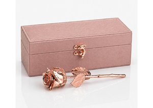 Signature 18K Rose Gold Plated 7 Inch Real Rose Elegant Gift <b>Box</b> Perfect Romantic <b>Keepsake</b> for Graduation Anniversary - Product Image 5