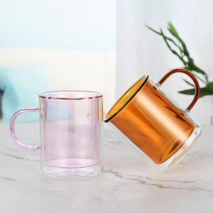 Tazas de café o té de cristal de doble pared personalizadas, tazas de café de 300ml aisladas - Product Image 4