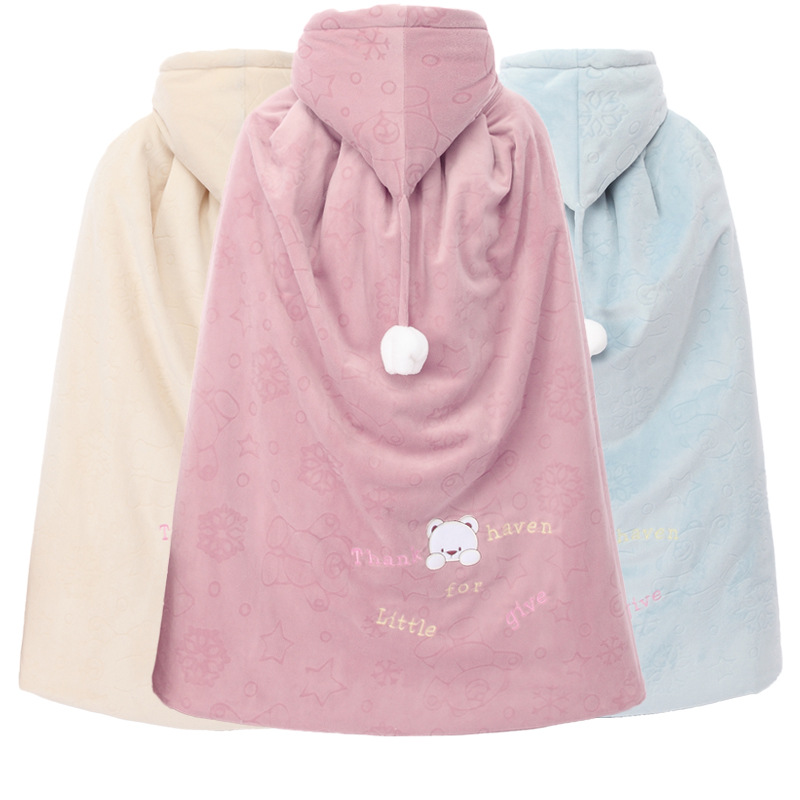 Супермягкая теплая удобная плюшевая толстовка с капюшоном, флисовая детская накидка, носимое одеяло с капюшоном для детей