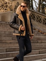 Manteau pour hommes européens et américains, veste d'hiver intégrée en fourrure, manteau épais en fourrure, imitation cuir, velours