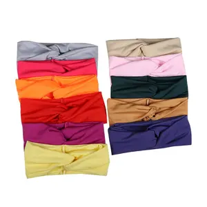 Custom Sport Silk Headbands Wholesalers Solid Color High Elastic Designer Hair Headbands For Women