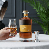 Botellas de Vidrio Transparente de 750 ml con Etiqueta Privada Personalizada, Tapón de Corcho, Impresión Serigrafiada para Licores, Aceite de Oliva, Vino, Vodka, Ginebra, Whisky y Bebidas Espirituosas