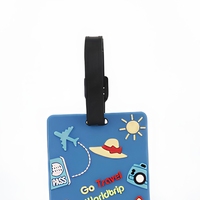 Étiquette de bagage en PVC à motif de lettres de dessin animé, vente en gros, étiquette créative pour avion, sangle pour carte d'embarquement, Fujian Chine