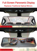 Écran CarPlay 4K Caméra de tableau de bord GPS WIFI Détecteur de radar Enregistreur vidéo 1080P Rétroviseur Moniteur de parc pour voitures Auto Electronics