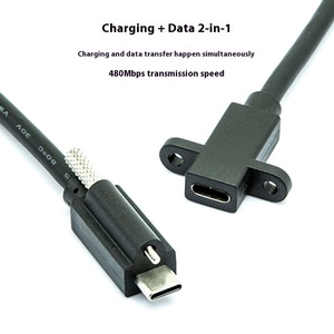 Cavo 3.1 tipo <span class=keywords><strong>C</strong></span> Gen2 maschio a femmina cavo di prolunga USB <span class=keywords><strong>C</strong></span> cavo dati a vite singola intrecciata di bloccaggio schermatura per macchine fotografiche computer - Product Image 3