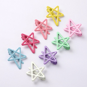 Pince à cheveux étoile 4,3 cm, pince bec de canard creuse en métal à cinq branches, usage quotidien, unisexe - Product Image 3